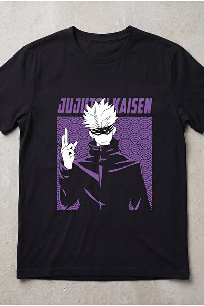 Silkensoul Jujutsu Kaisen Gojo Anime Printed Standard Cut Unisex Tshirt