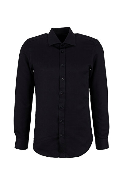 ALTINYILDIZ CLASSICS Black Men's Slim Fit Shirt Ace201262117