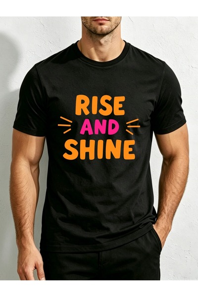 212Wear تي شيرت Morning Shine Graphic Design للرجال برقبة دائرية، تصميم فضفاض...