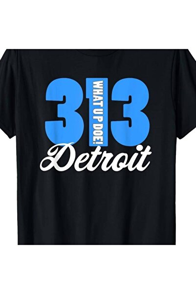 NOURAM قميص What Up Doe Detroit Native 313 Area Code للرجال، قمصان رجالية قاب...
