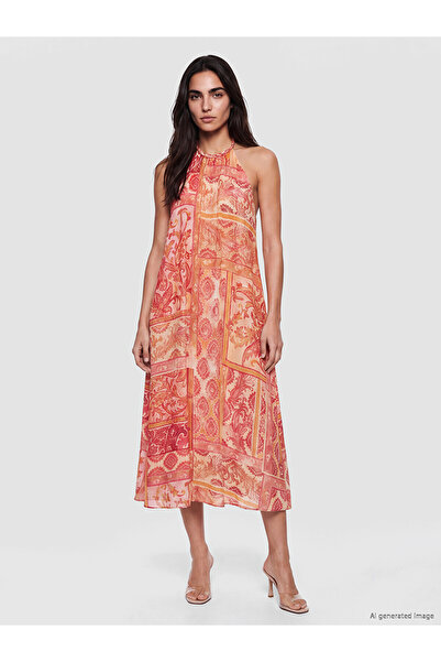 LC Waikiki Trendlucky Halter Neck Patterned A-Line Dress with Difference