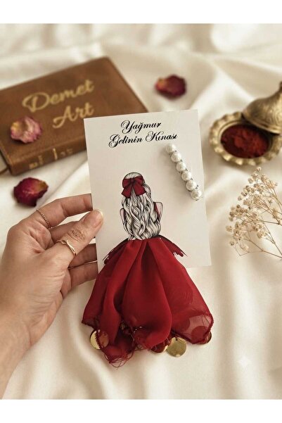 Demet Art Studio Reçineye Hayat Veriyoruz Kına Gecesi İçin 10 Adet Kartlı Hal...