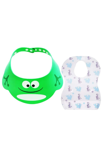 STAR BABiES - Kids Shower Cap With Printed Disposable Bibs 20pcs - Green