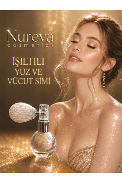 NURÊVA KOZMETİK BUJİTERİ Şampanya&altın ışıltısı yüz ve vücut simi