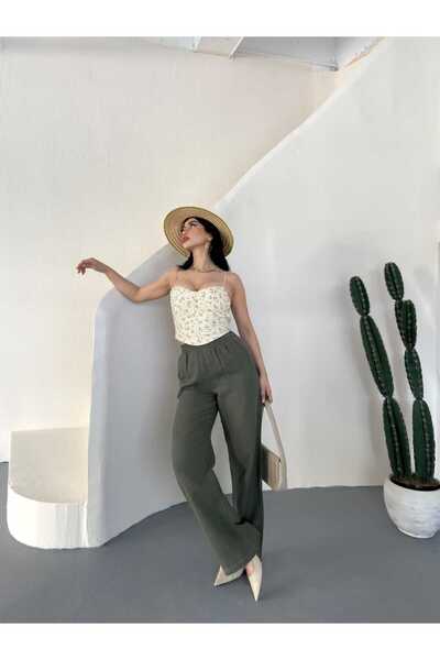 MYGİYİMİSTANBUL PREMİUM KALİTE MÜSLİN KUMAŞ BOL PAÇA LASTİKLİ PANTOLON