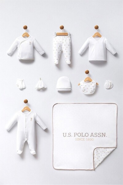 U.S. Polo Assn. Kids مجموعة USB2240 بيبي المكونة من 10 قطع للخروج من المستشفى