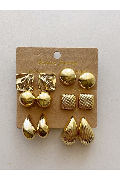 Çoklu Gold Küpe Seti