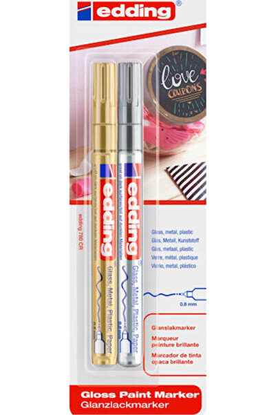 Edding Marker cu ulei lucios E-780 0.8mm 2 bucăți blister mix culori