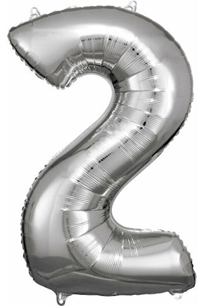 AMSCAN Balon din folie argintie numărul 2 53 X 86 cm