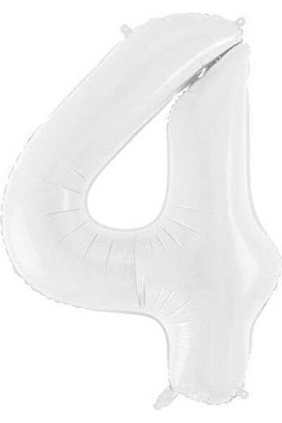 Partydeco Balon Folie Jumbo Numărul 4 Alb 86cm