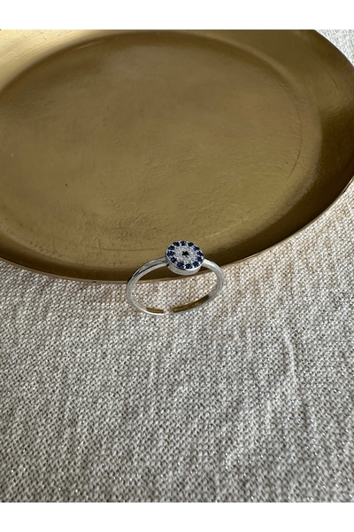 ringbox Silver Colored Stone Evil Eye Ring