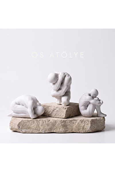OS Atölye Modern Soyut Düşünen Adamlar 3'lü Set - Dekoratif Heykel Biblo Obje