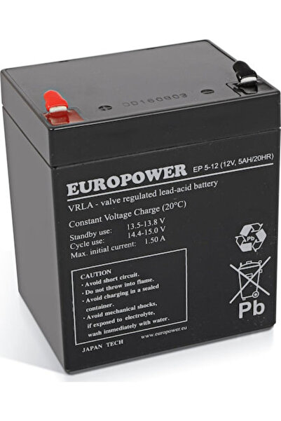 EuroPower Baterie UPS cu capacitate 5Ah și tensiune 12V 1 buc.
