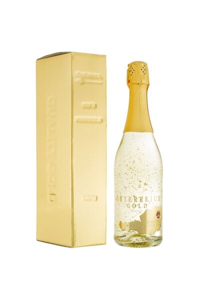 OEM Vin Spumant cu 23K foiță de aur comestibilă - Oustria Aur - 200 ml, 9,5%