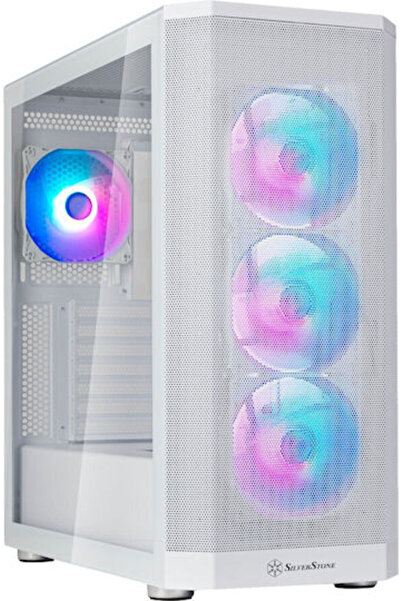 SilverStone Carcasă PC Fara 514X Gaming Midi Tower cu fereastră laterală, albă