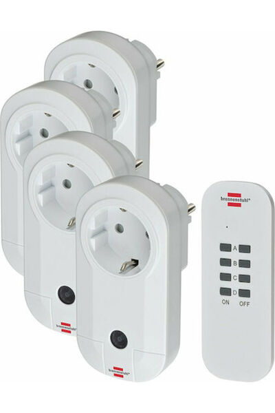 Brennenstuhl Set telecomandă Comfort-Line 4x priză simplă IP20 cu întrerupăto...