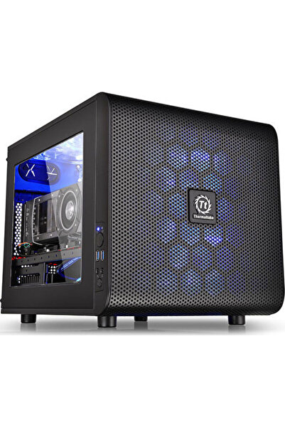 THERMALTAKE Carcasă PC Core V21 Cube cu fereastră laterală, negru