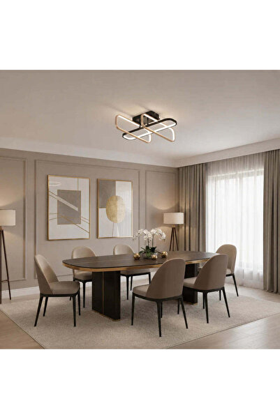 CMHOME Πολυέλαιος LED με τηλεχειριστήριο TRANBERG, 3 σημεία φωτισμού (1 μαύρο...