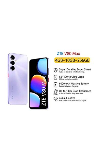 ZTE V80 Max 6.9-inch HD+ 120Hz 4G+10G RAM 256GB 6000mAh 50MP AI Triple Camera...