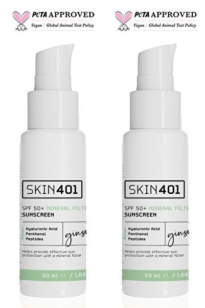 Skin401 SPF 50+ Mineral Filtre Güneş Kremi 2'li Set