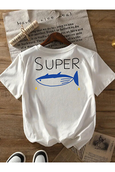 17 seramik Wo Fish Print T-Shirt | Cute Tuna Cartoon and Kaituna Logo-Like De...