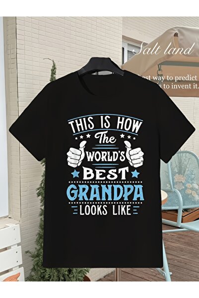 212Wear تي شيرت رجالي بطباعة جرافيك من EWH World's Best Gran، بأكمام قصيرة وي...