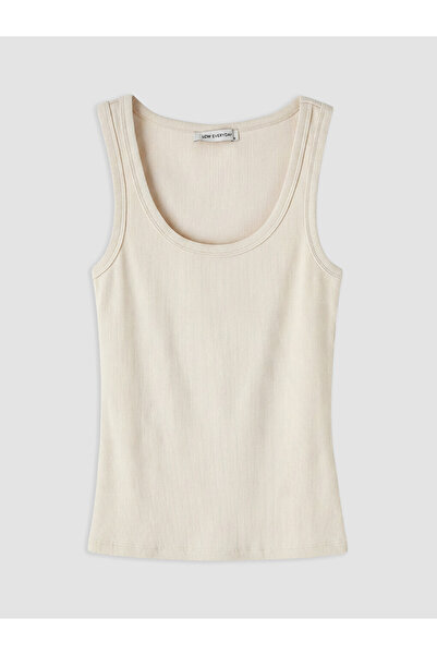 LC Waikiki Lcw Everyday Gray U-Neck Women's Knitwear Undershirt