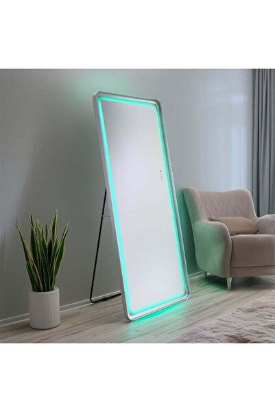 Danube Home Oakleaf Floor Mirror with RGB LED Lights, Bluetooth Speaker & Tou...