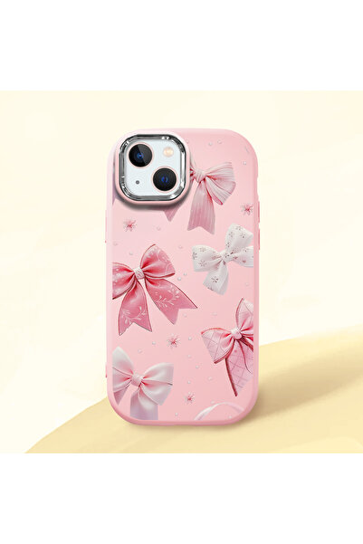PATTERNOVA iPhone 15 Plus/14 Plus Uyumlu Büyük fiyonk minimalist kılıf, nazik...