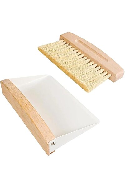 Arabest 2 Pack Mini Dustpan & Brush Set, Wooden Handle, Stainless Steel Pan f...