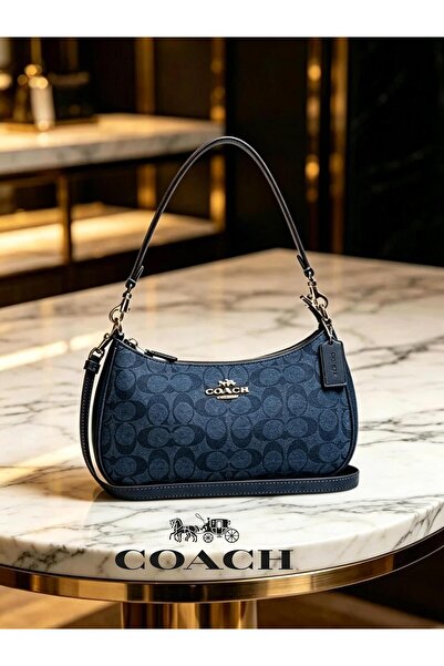 Coach New York Shoulder Bag for Women Denim Blue Crossbody bag Handbag Messag...