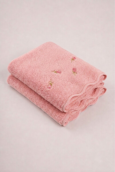 Motif Tekstil Set of 2 Microcotton 100% Cotton 50X100 Embroidered Hand-Face T...