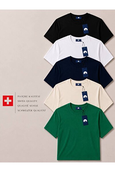 Nord Saga Swiss Quality 5-Piece Premium Basic T-Shirt Set Black, White, Navy ...