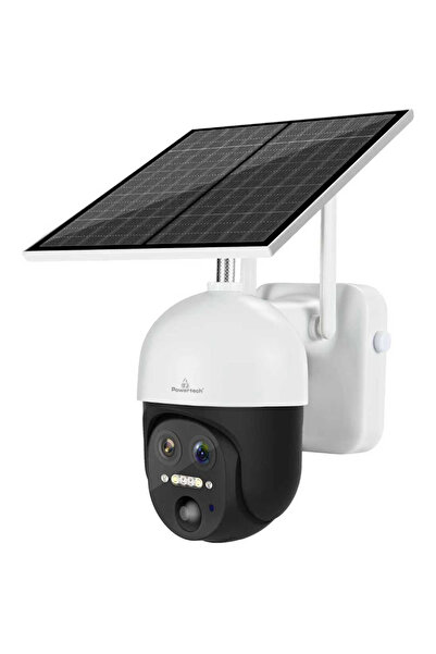 POWERTECH smart ηλιακή κάμερα PT-1497, dual lens, 3MP, 4G, PTZ, SD, IP65