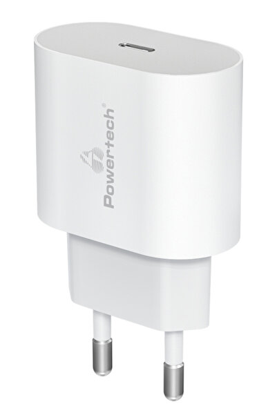 POWERTECH φορτιστής τοίχου PT-1150, USB-C, 12W, λευκός