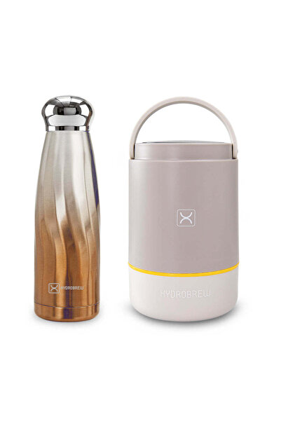 Hydrobrew Triple Decker Stainless Steel Lunch Box 900ml w/ Double Wall Stainl...