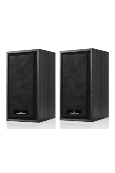 POWERTECH ηχεία Premium sound PT-845 από ξύλο, 2x 3W, 3.5mm, μαύρα