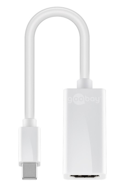 goobay καλώδιο mini DisplayPort σε HDMI θηλυκό 51729, 0.15m, λευκό