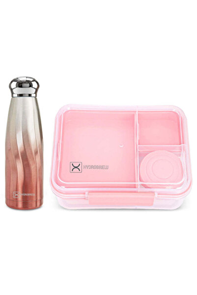 Hydrobrew 3/4/5 Convertible Bento Lunch Box 1650ml w/ Double Wall Stainless S...