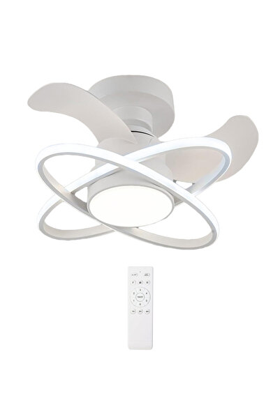 POWERTECH ανεμιστήρας οροφής HLL-0177 με LED φως, 96W, Φ60x28cm, λευκός