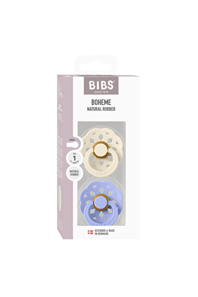 Bibs Комплект 2 Boheme латекс пастия, кръгла форма, 6 месеца, Ivory/Hush