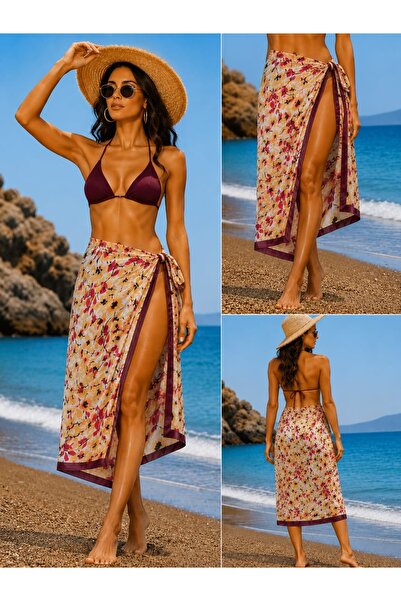 Pareo Colorful Patterned Women's Pareo, Beach Shawl 70X180 cm