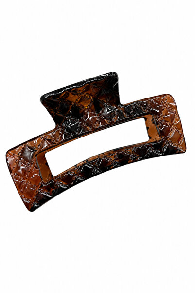 Jack Ferrero Stylish Patterned Brown Large Size Hair Clip Claw Clip for Women...