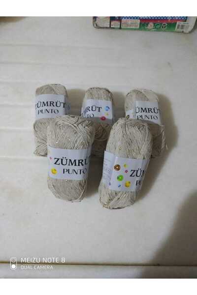 Zümrüt Punto Bej Silvery Sequined Thread 5 Pieces Quality Useful Beautiful St...