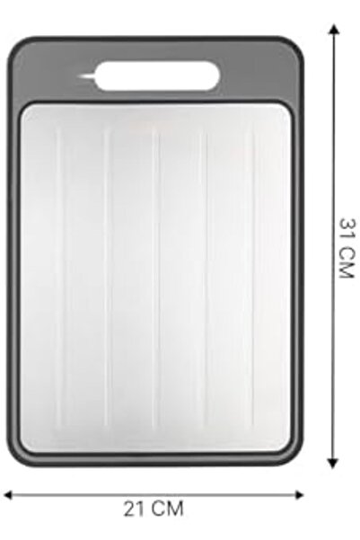 Yıldızan Msa Shop Florena Double-Sided Metal Cutting Board with Knife Sharpen...
