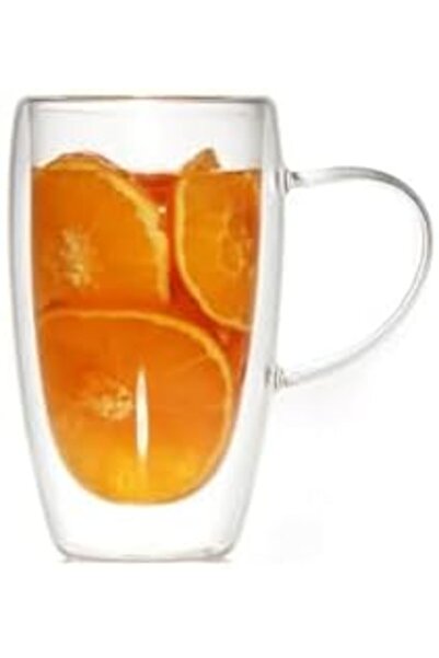 Yıldızan Edl Shop Double Walled Coffee, Latte, Soft Drink, Water, Glass Mug, ...