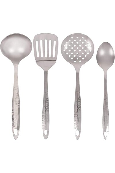 The Bros Stainless Steel Cooking Utensil Set Of 4 Pieces, 14 inch, VPI027, Co...