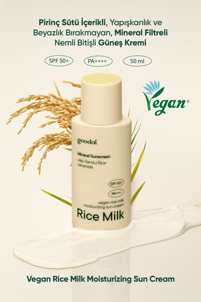 Goodal Mineral Filtreli, Nemli Bitişli Güneş Kremi Vegan Rice Milk Moisturizi...