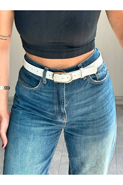 LİA KEMER Mason Oval Gold Buckle Belt Waist Belt Jacket Belt Dress Belt Trous...