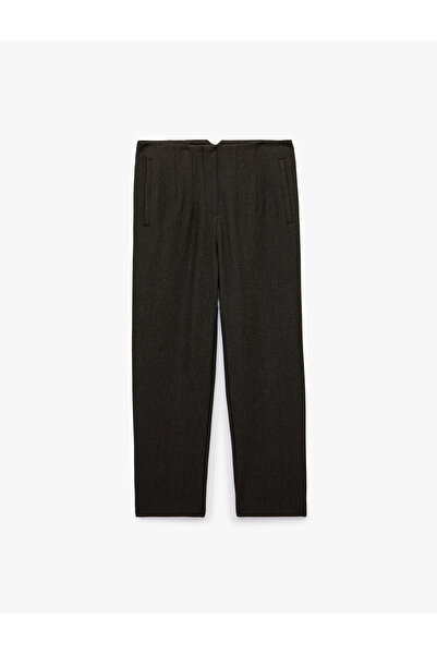 Koton Slim Fit Straight Short Leg Viscose Blend Cigarette Trousers
